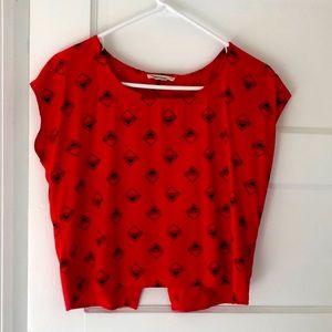 Sassy red short sleeve top